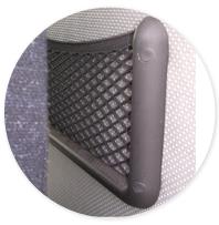 Tables, headrests, seatbelts and storage nets